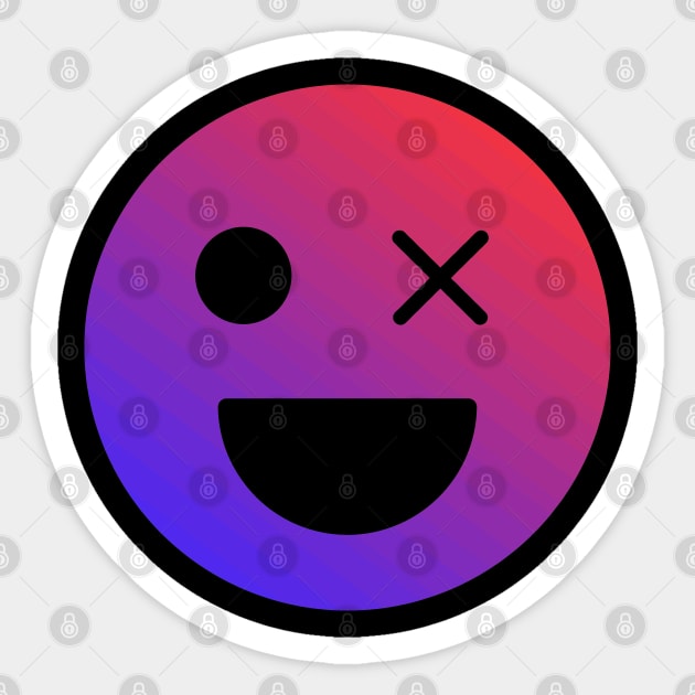 Happy With One Eye Dead All Smiles Sticker by SubtleSplit